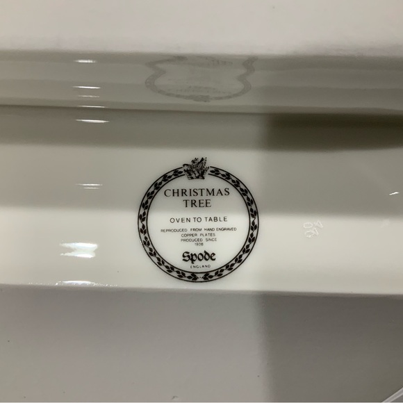 Vintage - Spode Porcelain Christmas Tree Oval Divided Serving Dish, England - Picture 9 of 12